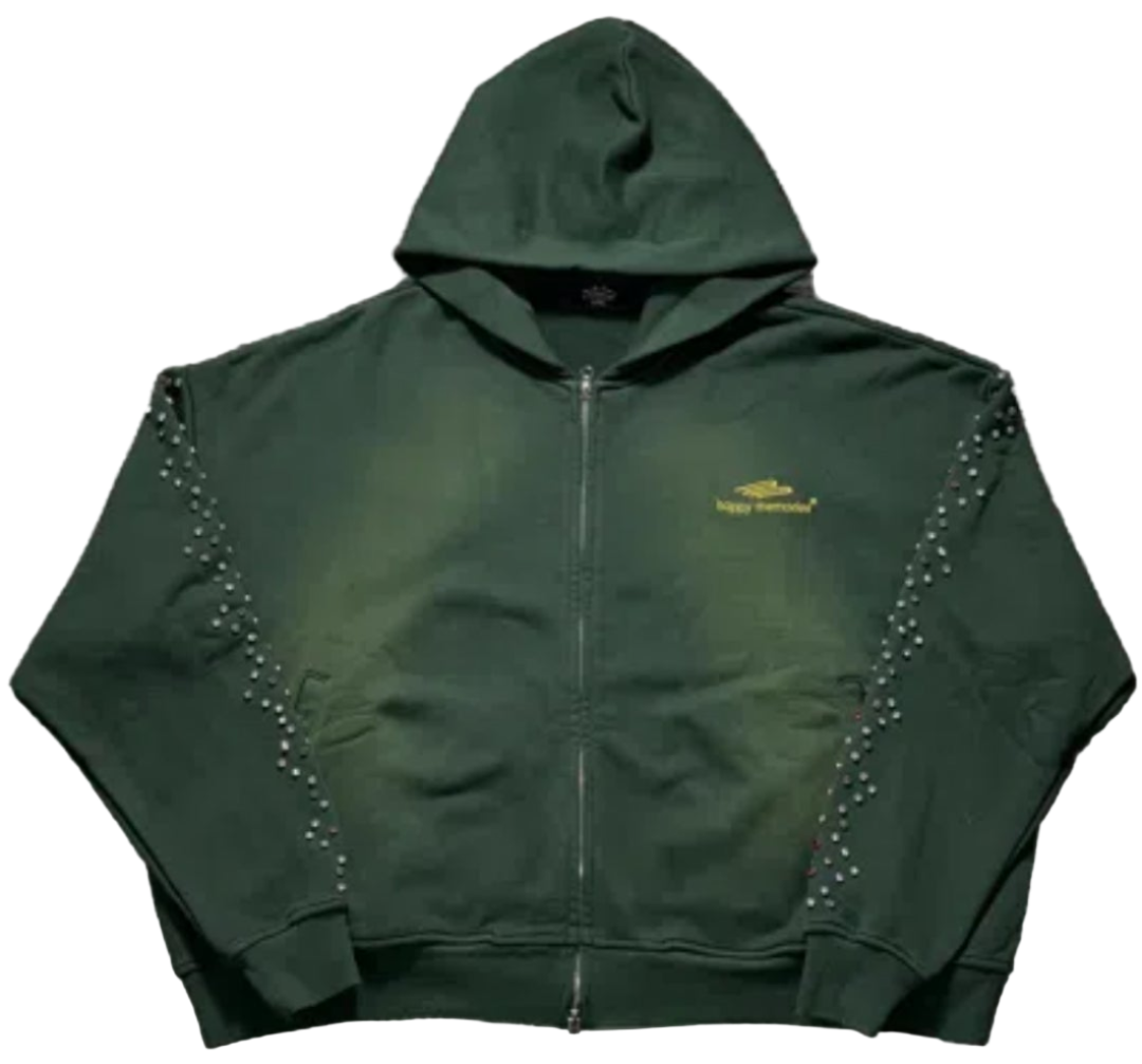 Hmdd Crystal Zip Up Emerald Green