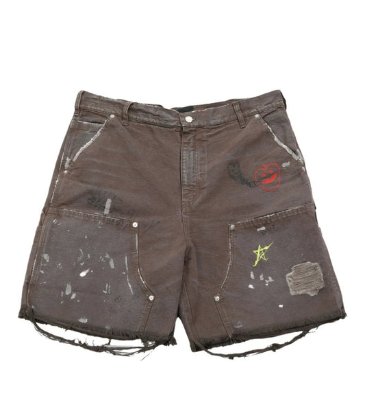 Paly This Guy's Double Knee
Shorts(Brown)