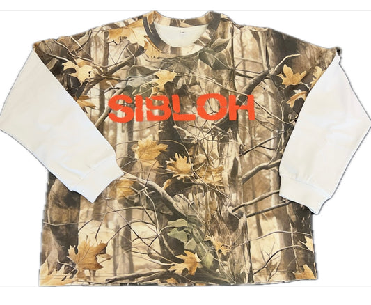 Sibloh Long Sleeve White/Brown Shirt