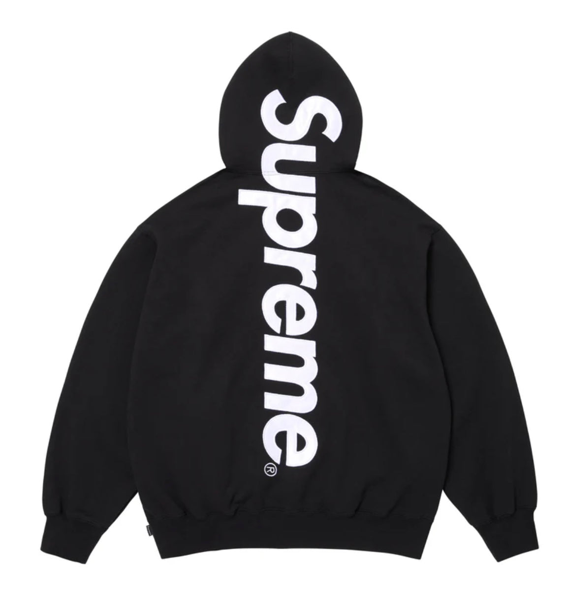 Satin Appliqué Hooded Sweatshirt