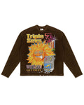 TRIPLE SEVENS WEEKEND GETAWAY WAFFLE KNIT L/S TEE BROWN