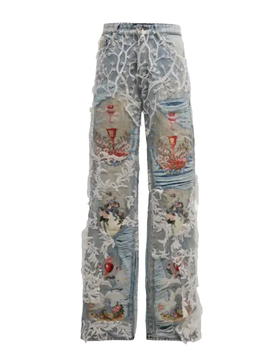 WHO DECIDES WAR Men's Chalice Embellished Jeans Neiman