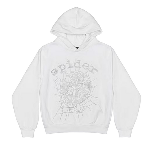 Sp5der OG Rhinestone Hoodie 'White'