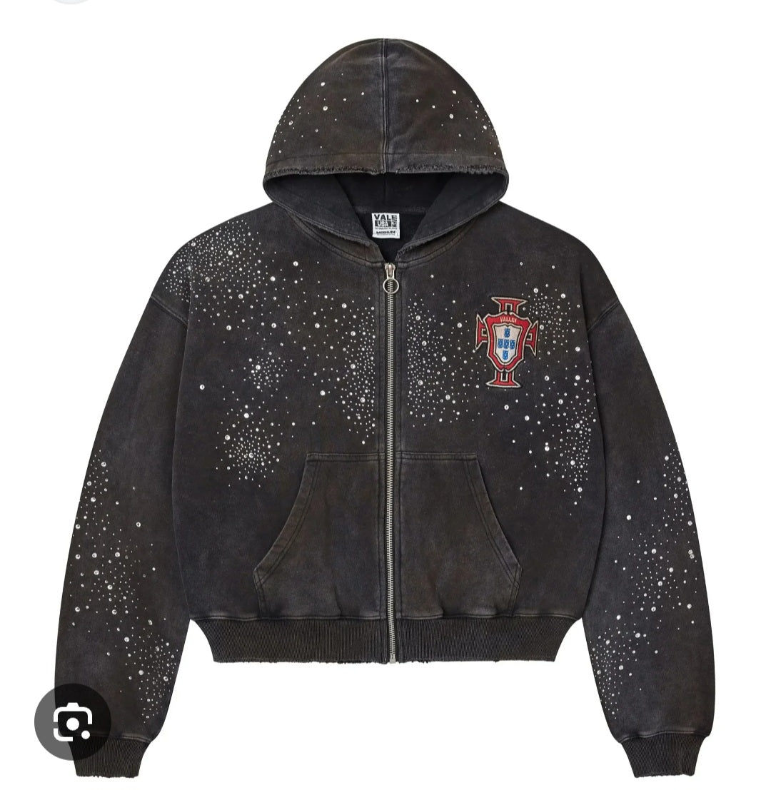 Vale Forever Pluto Clustered Zip Up Hoodie Black