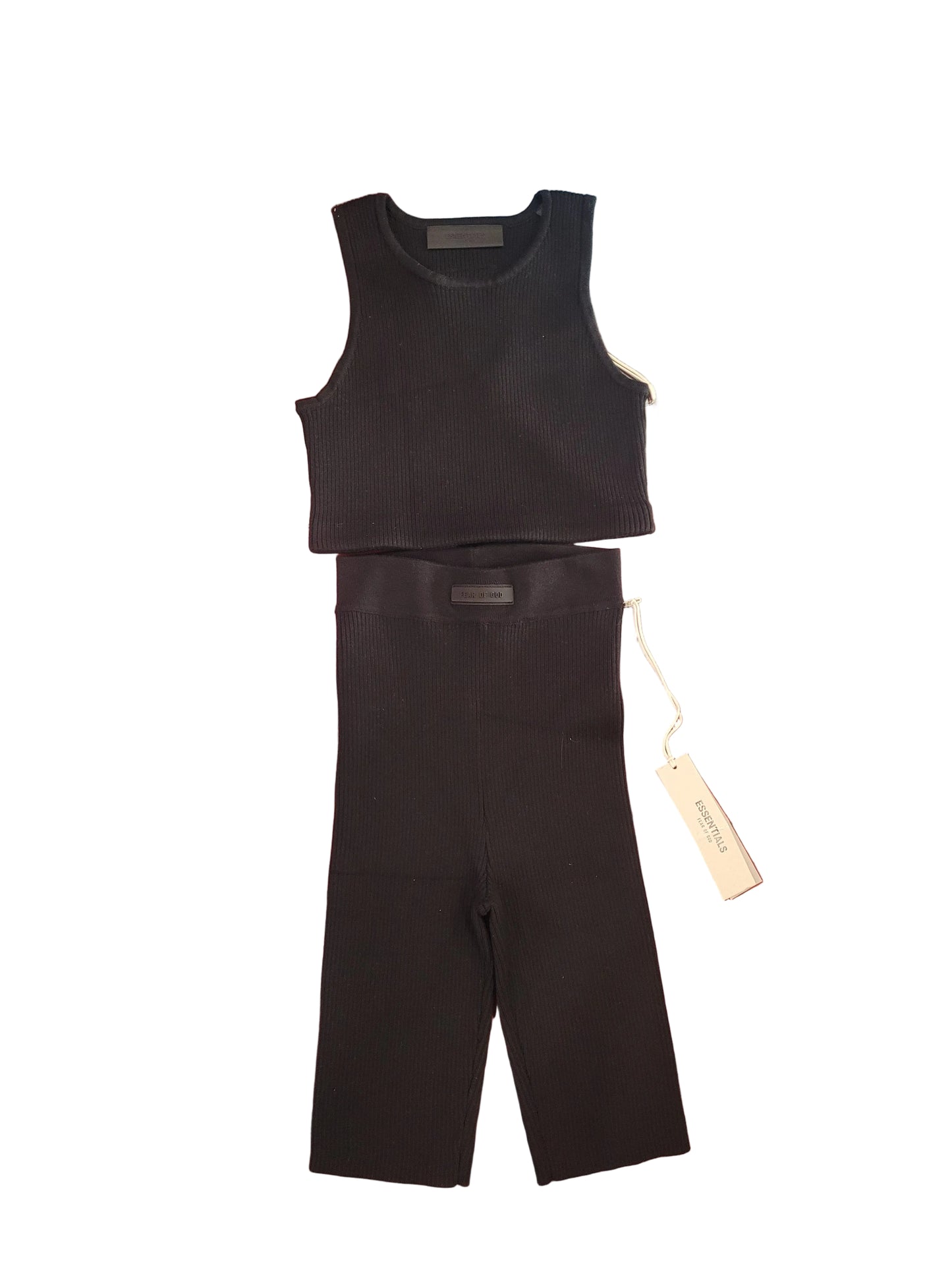 Essentials Fear OF God Black Knit Biker Shorts/Tank Top